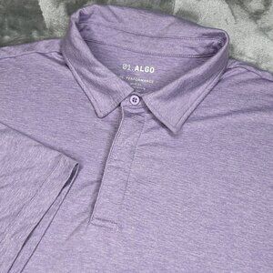01.Algo Performance Polo Mens XL Lilac UV SPF 40 Golf Shirt Stretch Adult